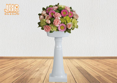 De klassieke Glanzende Witte Vazen van de Glasvezelvloer met Voetstuk voor Huwelijk 2 Grootte