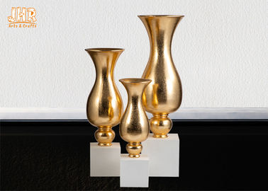 Glanzende Gouden de Trompetvorm van Glasvezel Decoratieve Planters