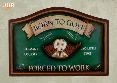 Golf Club-van de Muurtekens van het Muurdecor Antieke Houten van de het Golfmuur Decoratieve de Plaques Groene Kleur