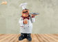 Het poly van het Standbeeldpolyresin van het Chef-koktafelblad van het het Standbeeldbeeldje Beeldhouwwerk van de de Hars Franse Chef-kok