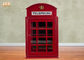 Het Britse Decoratieve Houten MDF van de het Kabinets Rode Kleur van Telefooncelkabinetten Meubilair van het Vloerrek