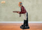 Rood Polybutler-van het de Keukendecor van de Standbeeld Vet Chef-kok van de Harsbutler het Beeldhouwwerkstandbeeld 90cm