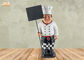 Houten Mini van het de Chef-kokbeeldhouwwerk van de Bordenhars van het de Chef-kokbeeldje Poly het Tafelbladstandbeeld